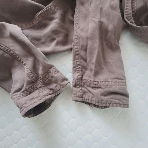 American Eagle Jacket Womens Size M Burgundy Zip Up Utility Military Hoodie - Picture 10 of 13